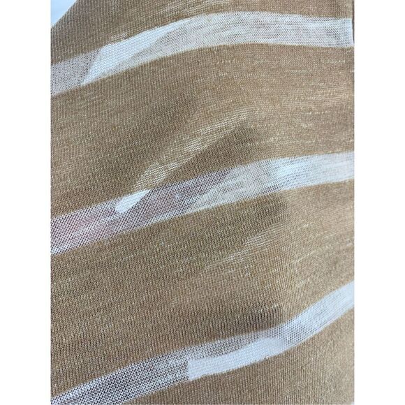 Splendid Beige Striped Short Sleeve Top Size S - Picture 5 of 8